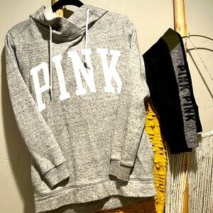 Pink XS hoodie and full length leggings. Like new